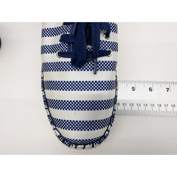Nine West  Lace Up Espadrille Platform Sneakers 9.5 Blue & White Gingerbread - Picture 12 of 12